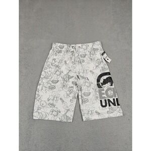 Ecko Unltd Shorts Mens Medium White Gray Floral Stretch Drawstring EO12N164T‎